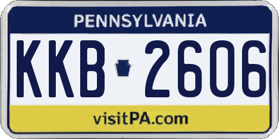 PA license plate KKB2606