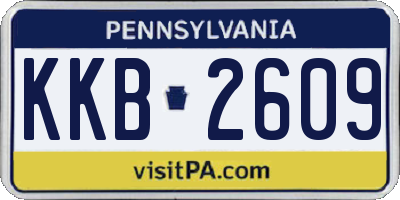 PA license plate KKB2609