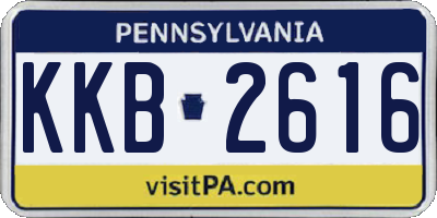 PA license plate KKB2616