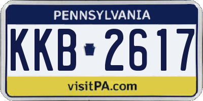 PA license plate KKB2617