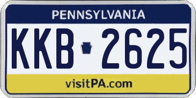 PA license plate KKB2625