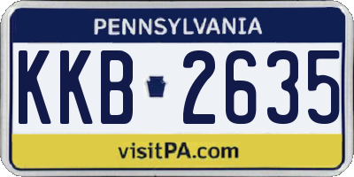 PA license plate KKB2635