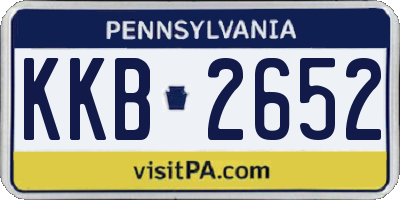PA license plate KKB2652