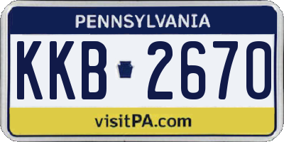 PA license plate KKB2670