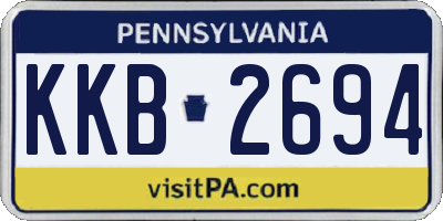 PA license plate KKB2694