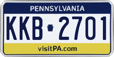 PA license plate KKB2701