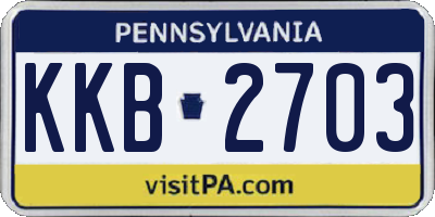 PA license plate KKB2703