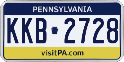 PA license plate KKB2728