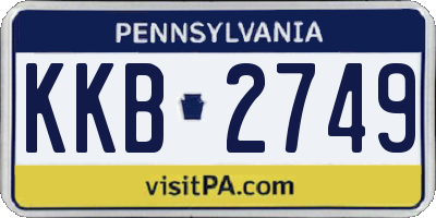 PA license plate KKB2749