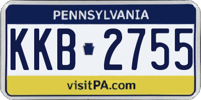 PA license plate KKB2755