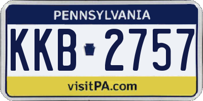 PA license plate KKB2757