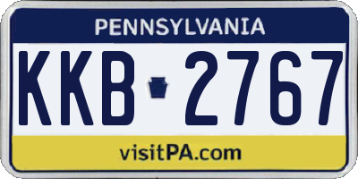 PA license plate KKB2767
