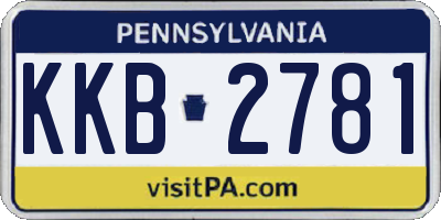 PA license plate KKB2781
