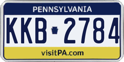 PA license plate KKB2784