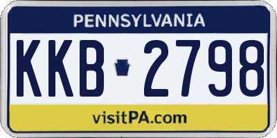 PA license plate KKB2798