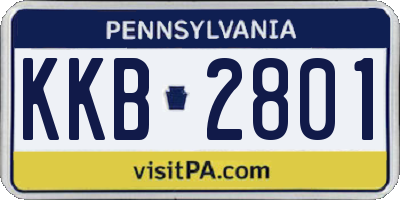 PA license plate KKB2801