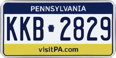 PA license plate KKB2829