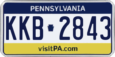 PA license plate KKB2843