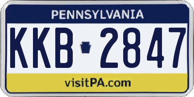 PA license plate KKB2847