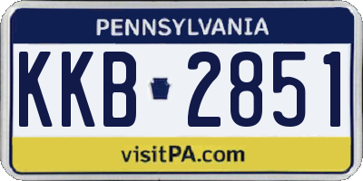 PA license plate KKB2851