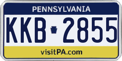 PA license plate KKB2855
