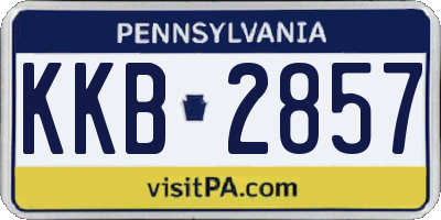 PA license plate KKB2857