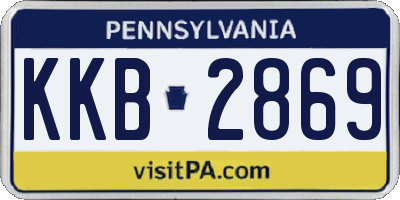 PA license plate KKB2869