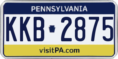PA license plate KKB2875