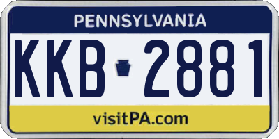 PA license plate KKB2881