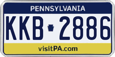 PA license plate KKB2886