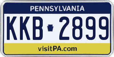 PA license plate KKB2899