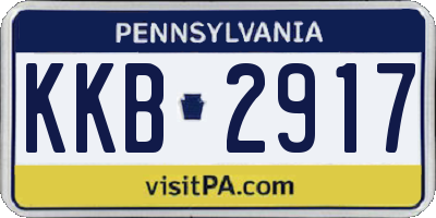PA license plate KKB2917