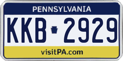 PA license plate KKB2929