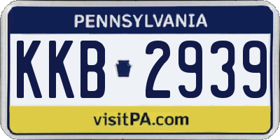 PA license plate KKB2939
