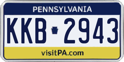 PA license plate KKB2943