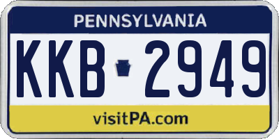 PA license plate KKB2949