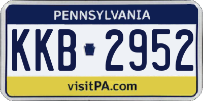 PA license plate KKB2952