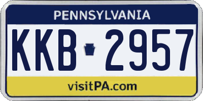 PA license plate KKB2957
