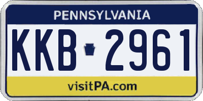 PA license plate KKB2961