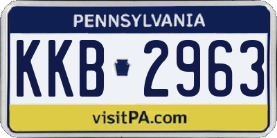 PA license plate KKB2963