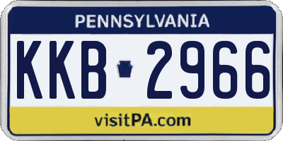 PA license plate KKB2966