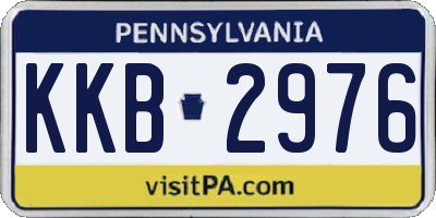PA license plate KKB2976