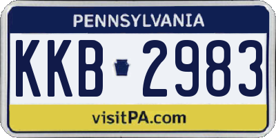 PA license plate KKB2983