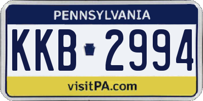 PA license plate KKB2994