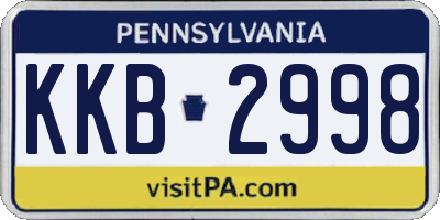 PA license plate KKB2998