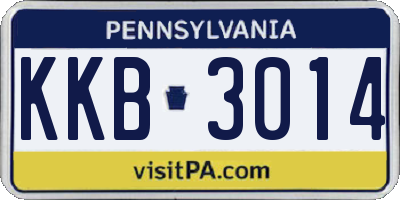 PA license plate KKB3014