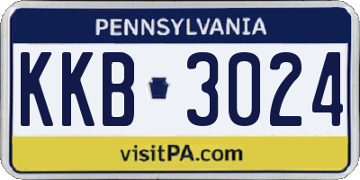 PA license plate KKB3024