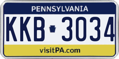 PA license plate KKB3034