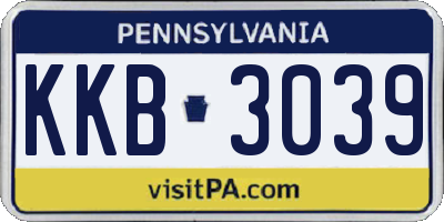 PA license plate KKB3039