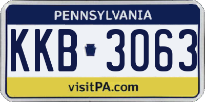 PA license plate KKB3063